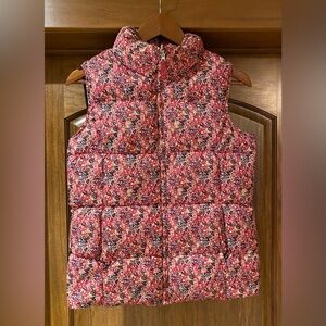 Lands' End Kids Red and Blue Floral Vest